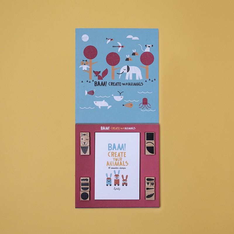 Activity with wooden stamps